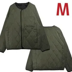 Mサイズ カーキ 新品 中綿キルティングジャケット 秋冬 アウター 4155