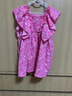 ZARA ピンク花柄ノースリーブワンピース 12-18ヶ月　80-90サイズ程度