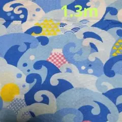 1.3m 綿リップル　富士山と波
