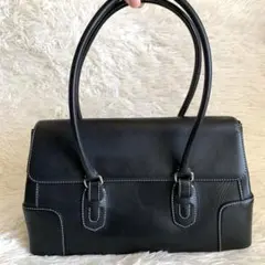 高級【美品】H.MARAIS アッシュ マレ ハンドバッグ シルバー金具 A4