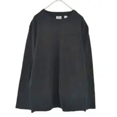 UNITED ロンT ブラック S 長袖 カットソー 胸ポケット シンプル 無地