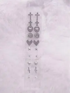 ♥きらめき耳つぼジュエリー♥Y2K ギャル 十字架 ハート ローズ 星 スター