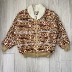 パンプランニング ニット ボアジャケット 韓国製 柄 冬　キャンプ