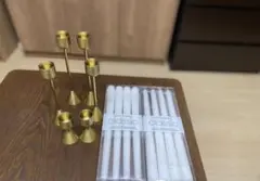 ゴールドキャンドルホルダー　キャンドルセット