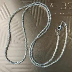 シルバービーズのロングネックレス パール調 シンプルアクセサリー