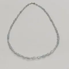 新品　淡水パール　芥子風バロック　ブルーグレー　ネックレス　40cm