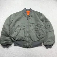 90s USA製　アルファ MA-1 IDEALジップ【M】フライトジャケット ALPHA MA-1 民間用 IDEALジップ フライト ジャケット USED