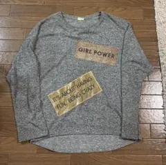 ZARAグレーの長袖Tシャツ プリント付き