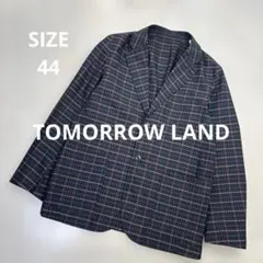 美品 トゥモローランド シアサッカー テーラードジャケット チェック柄 春夏