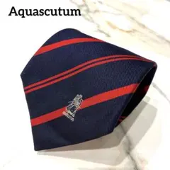 極美品✨ Aquascutum ネクタイ レジメンタル ジャガード 光沢感 絹