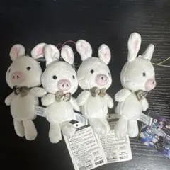 イケメンですね美男ですねブタうさぎぬいぐるみキーホルダー4体セット