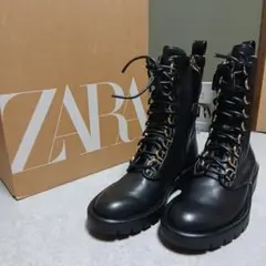 ZARA ザラ 厚底ブーツ チャンキーソール ボリュームソール ジッパー