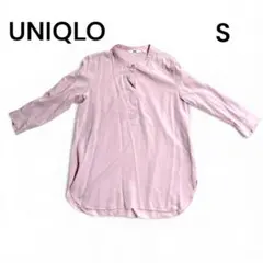 UNIQLO ピンク 七分袖シャツ S レーヨン