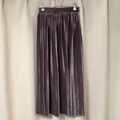 【美品】ベロアプリーツスカート パープル