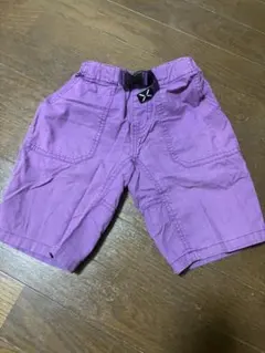 ハーフパンツ 半ズボン パープル ベルト付き パンツ 男の子 女の子