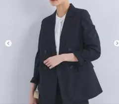 グリーンレーベルリラクシング★ ライトカチリラ ダブルジャケット★ネイビー