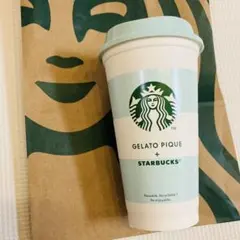 スタバ ジェラートピケ リユーザブルカップ ミントグリーン 473ml