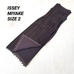 極美品✨ISSEY MIYAKE プリーツ　茶色　ベロア生地　ロングワンピース