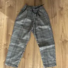 チェック柄リラックスフィットパンツ