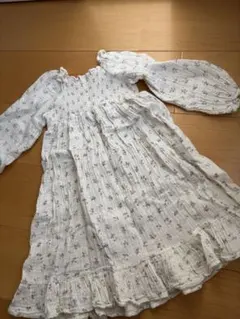 MONBEBE 花柄 長袖ワンピース S