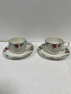 POOL pottery社のフルーツモチーフ カップ・ソーサー 2個セット