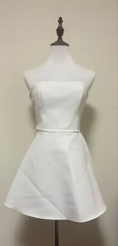 美品✨ZARA ベアトップワンピース 白