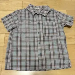 branshes 半袖チェックシャツ　130cm 水色　男の子