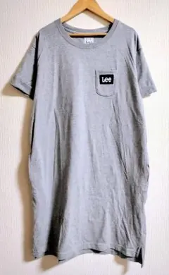 Leeリー個性古着Boxロゴ膝丈半袖Tシャツワンピース大人カジュアルプルオーバー