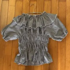 OLIVE des OLIVE ギンガムチェック オフショルダーのサムネイル
