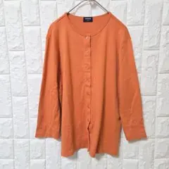 UNIQLO/ユニクロ　長袖　カーディガン　L　オレンジ　綿100%