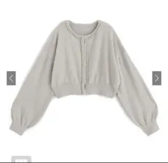 GRL パールラメニットショートカーディガン kz451