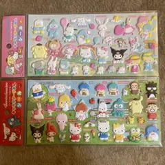 サンリオ　キャラクターずかんシール　ぷっくり 2種セット