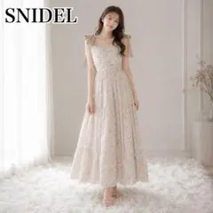 SNIDEL 花柄リボンショルダーワンピース ロングワンピース 0 人気商品