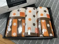 ノーブランド ドット柄タオルセット3枚入り