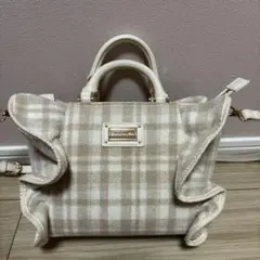 サマンサタバサ フリルバッグ 2WAY ハンド ショルダー ベージュ 美品
