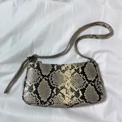 ヘビ柄コンパクトハンドバッグ