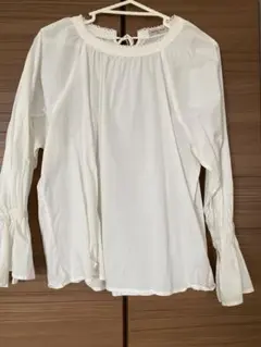 Samansa Mos2 ホワイト長袖ブラウス