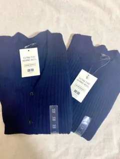 ユニクロ　エクストラファインメリノ　セーター　カーディガン　ネイビー　Ｍ　新品