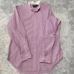 ポロ ラルフローレン ノーカラーチェックシャツ ポニーなし サイズ16