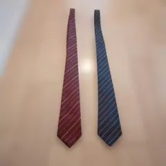 赤と青のストライプネクタイ2本セット