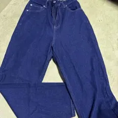 ダークブルー ストレートデニムパンツ