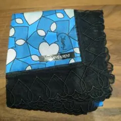 新品　イブサンローラン　ハンカチ　ハート　レース　イヴ・サンローラン