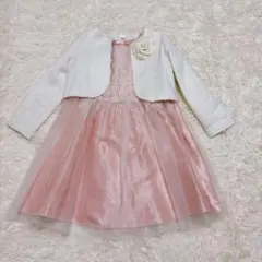 120cm 女の子　フォーマルドレス 卒園式入学式七五三ピンク ジャケット付き