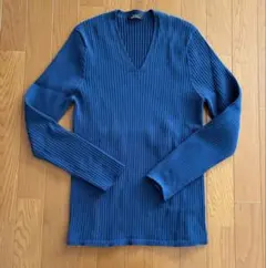 5351 POUR LES HOMME Vネック リブ編みニットのサムネイル