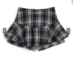 GRL チェック柄フリルスカートパンツ S ks006