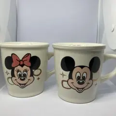 未使用品　ミッキーマウス・ミニーマウス　レトロマグカップセット