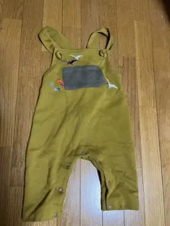 マスタードカラー刺繍付きロンパース