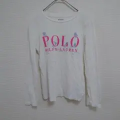 POLO RALPH LAUREN 長袖 カットソー 白 ロゴ 130 保育園