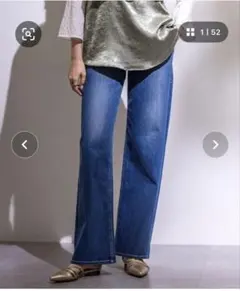INDIVI ワイドストレート デニムパンツのサムネイル