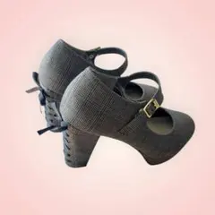 チェック柄 ハイヒールパンプス　24.5